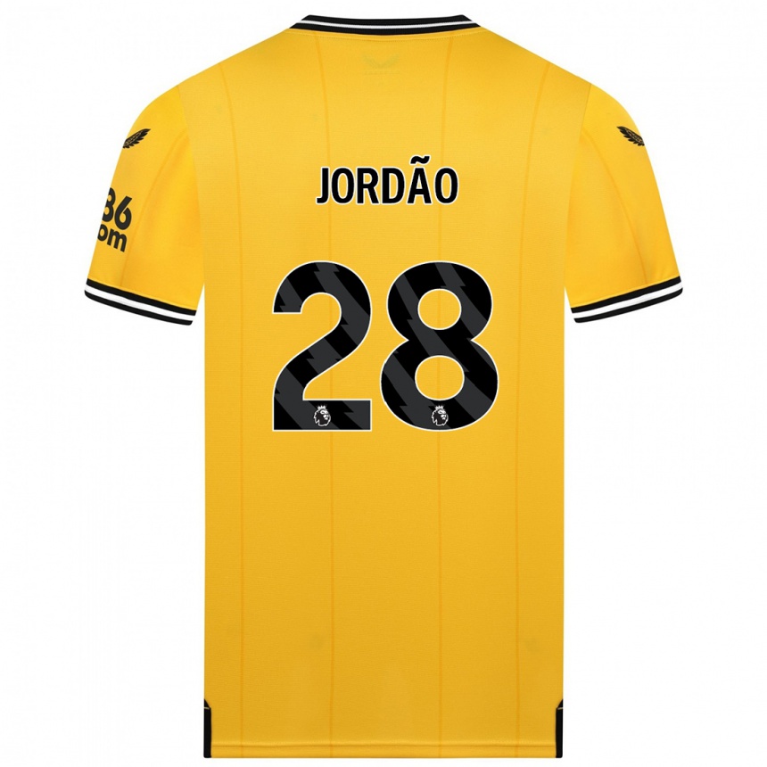 Niño Fútbol Camiseta Bruno Jordão #28 Amarillo 1ª Equipación 2023/24 Perú