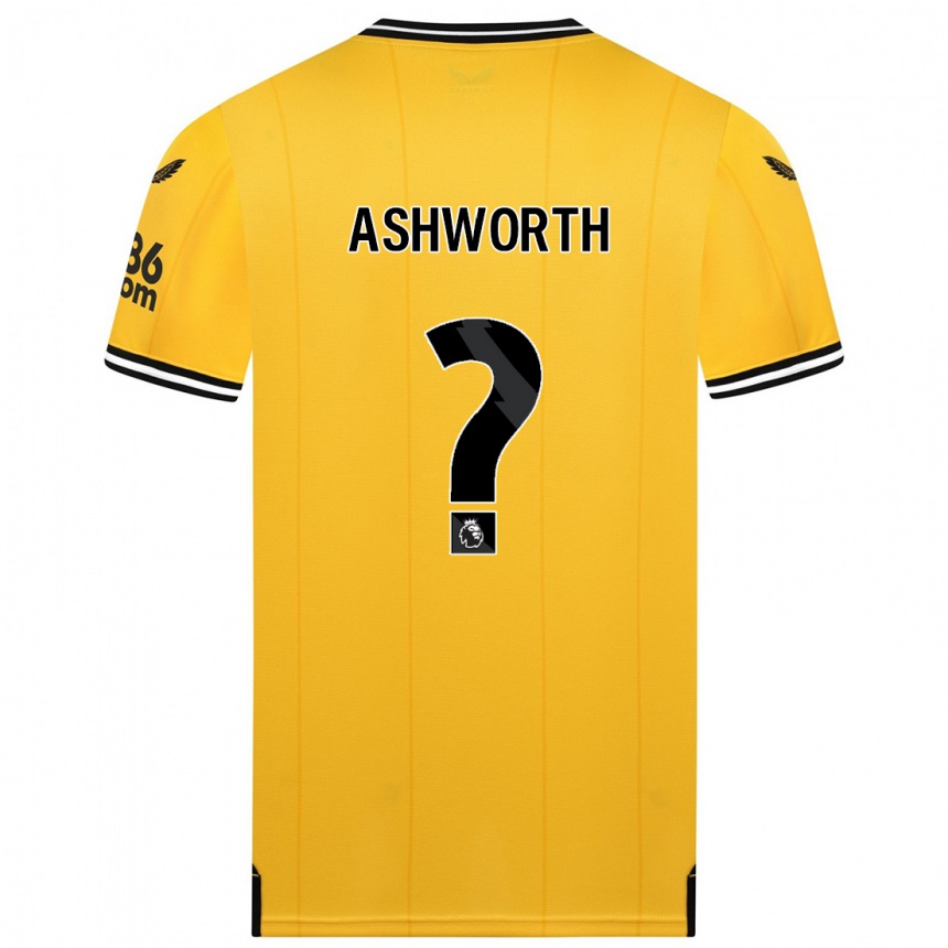 Niño Fútbol Camiseta Fin Ashworth #0 Amarillo 1ª Equipación 2023/24 Perú