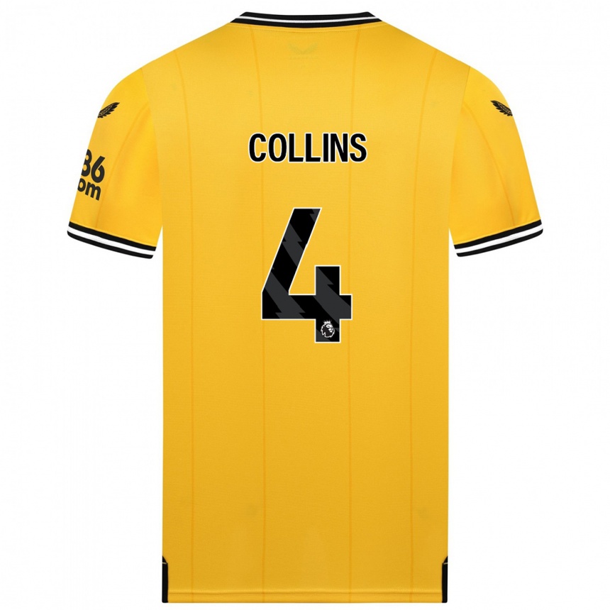 Niño Fútbol Camiseta Nathan Collins #4 Amarillo 1ª Equipación 2023/24 Perú