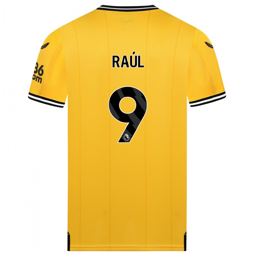 Niño Fútbol Camiseta Raul Jimenez #9 Amarillo 1ª Equipación 2023/24 Perú