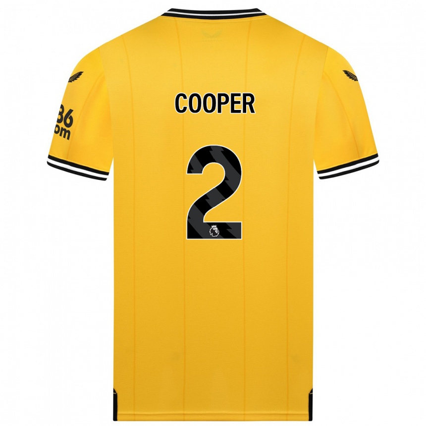 Niño Fútbol Camiseta Laura Cooper #2 Amarillo 1ª Equipación 2023/24 Perú