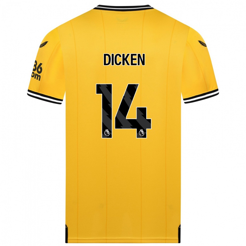 Niño Fútbol Camiseta Amy Dicken #14 Amarillo 1ª Equipación 2023/24 Perú