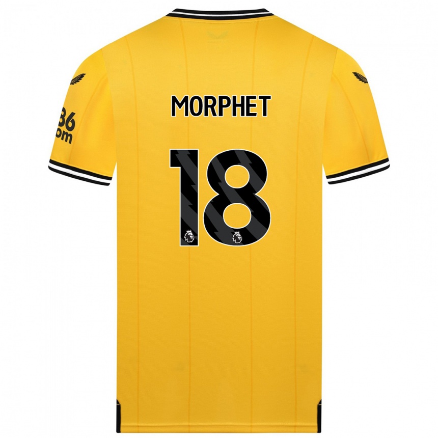 Niño Fútbol Camiseta Anna Morphet #18 Amarillo 1ª Equipación 2023/24 Perú