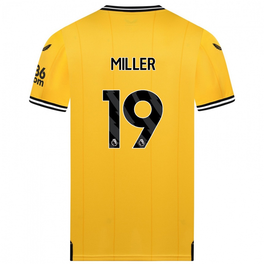 Niño Fútbol Camiseta Ali Miller #19 Amarillo 1ª Equipación 2023/24 Perú