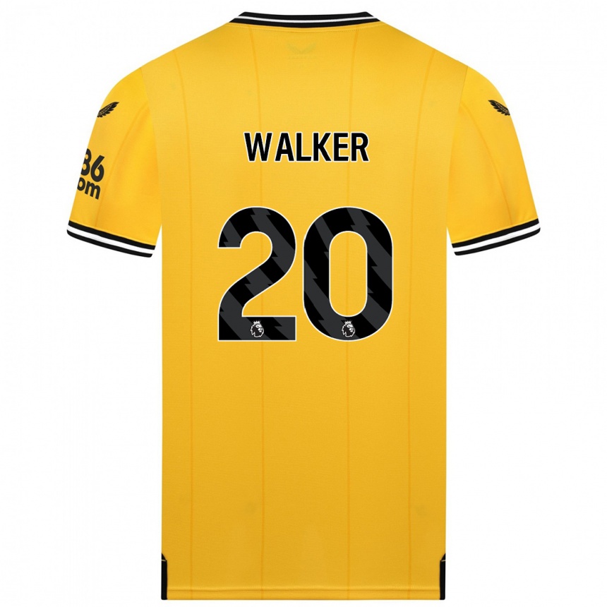 Niño Fútbol Camiseta Lowri Walker #20 Amarillo 1ª Equipación 2023/24 Perú