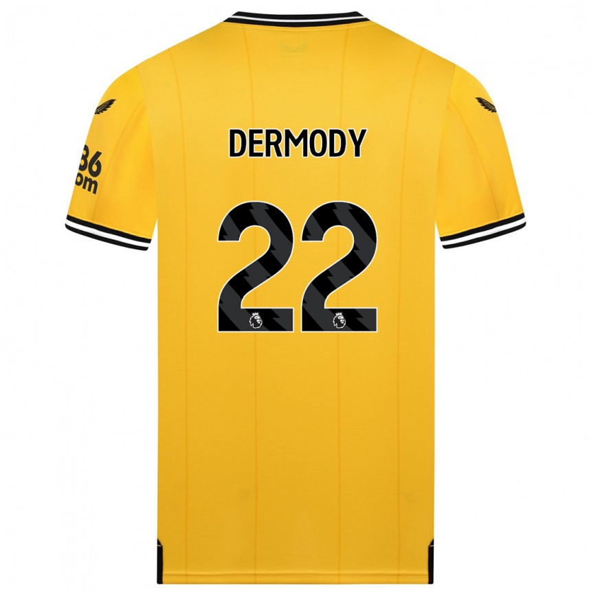 Niño Fútbol Camiseta Helen Dermody #22 Amarillo 1ª Equipación 2023/24 Perú