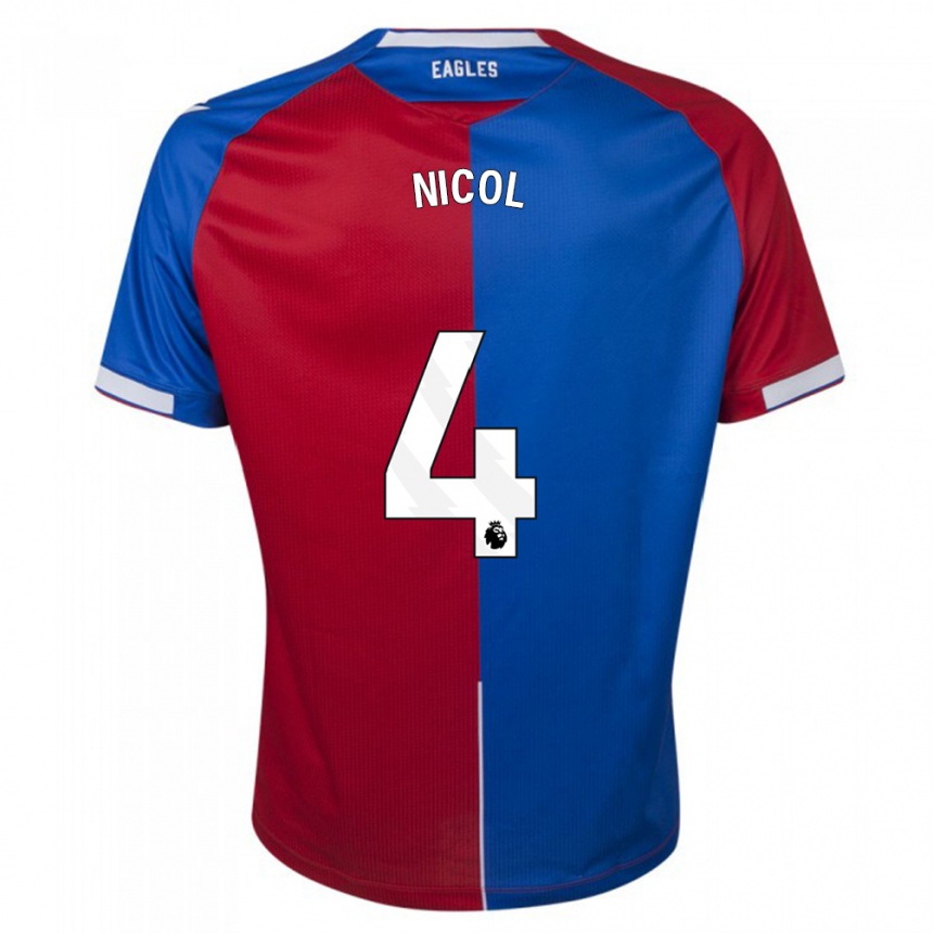 Niño Fútbol Camiseta Leigh Nicol #4 Rojo Azul 1ª Equipación 2023/24 Perú