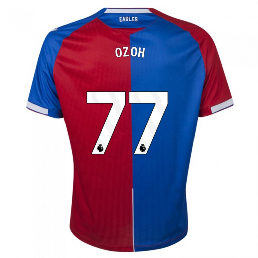 Niño Fútbol Camiseta David Ozoh #77 Rojo Azul 1ª Equipación 2023/24 Perú