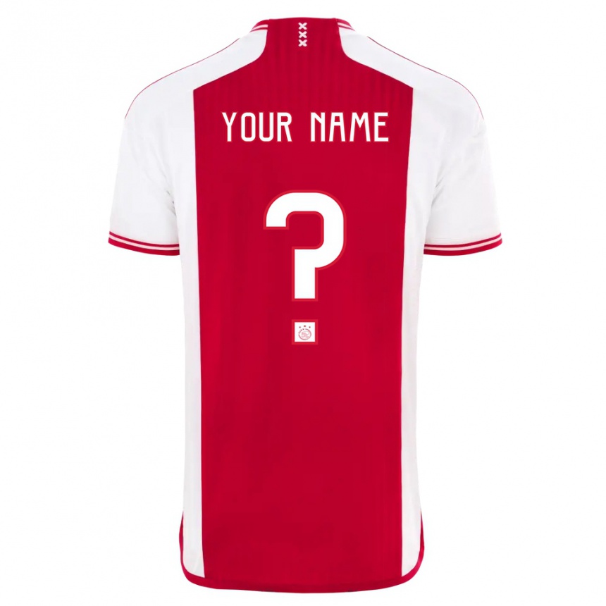 Niño Fútbol Camiseta Su Nombre #0 Rojo Blanco 1ª Equipación 2023/24 Perú