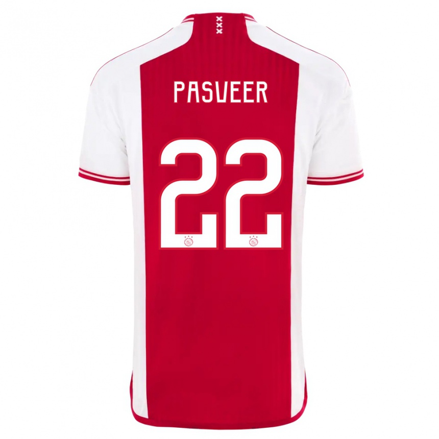 Niño Fútbol Camiseta Remko Pasveer #22 Rojo Blanco 1ª Equipación 2023/24 Perú