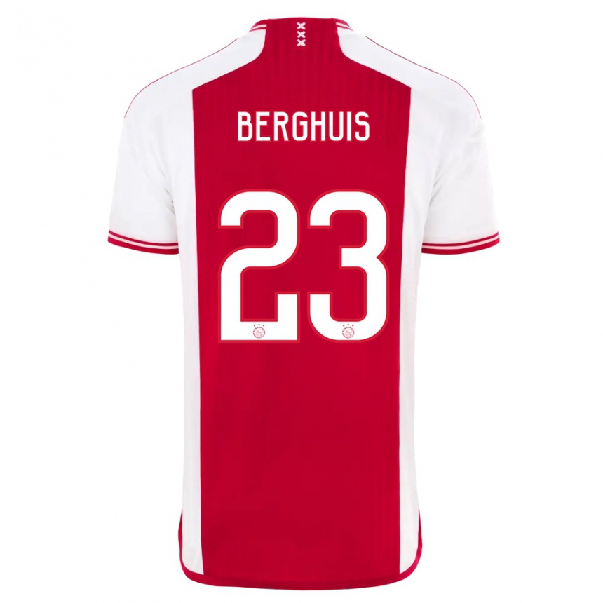 Niño Fútbol Camiseta Steven Berghuis #23 Rojo Blanco 1ª Equipación 2023/24 Perú