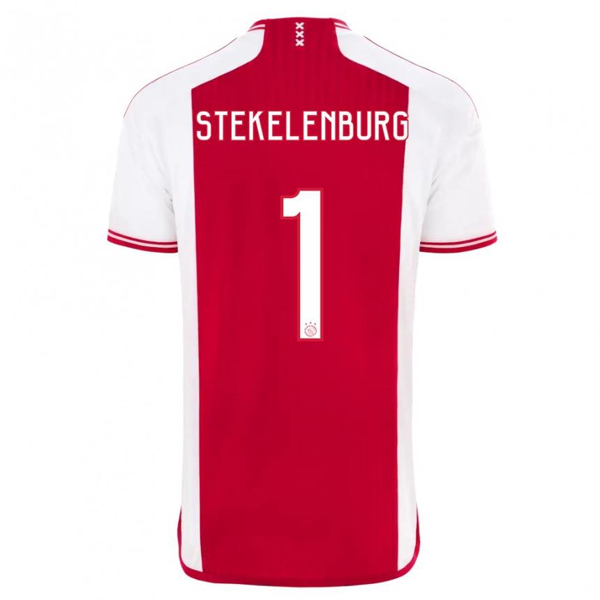 Niño Fútbol Camiseta Maarten Stekelenburg #1 Rojo Blanco 1ª Equipación 2023/24 Perú