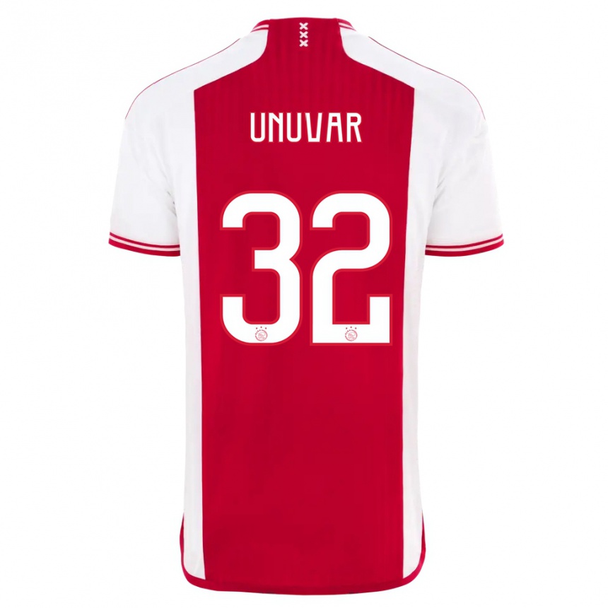 Niño Fútbol Camiseta Naci Unuvar #32 Rojo Blanco 1ª Equipación 2023/24 Perú