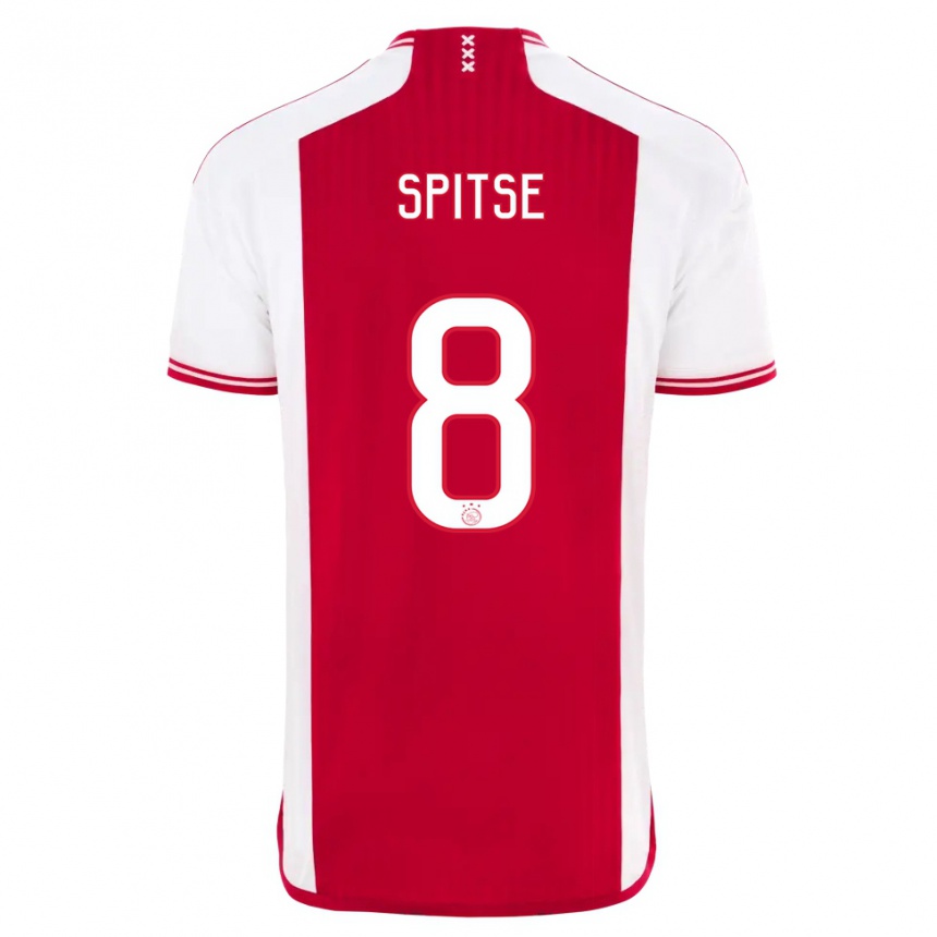 Niño Fútbol Camiseta Sherida Spitse #8 Rojo Blanco 1ª Equipación 2023/24 Perú