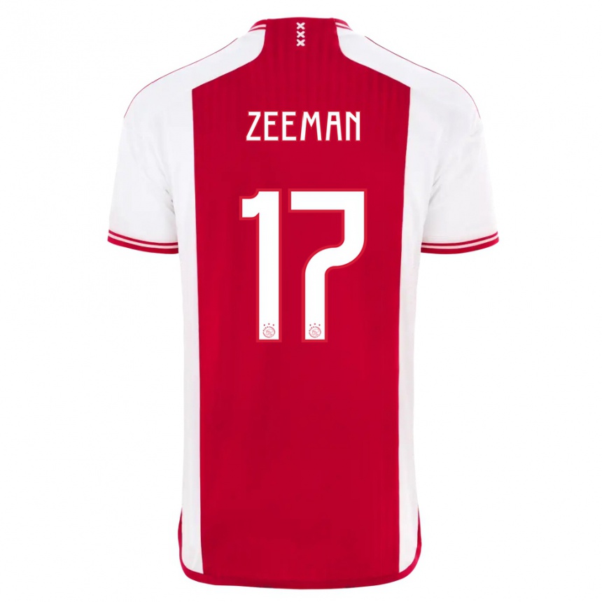 Niño Fútbol Camiseta Kelly Zeeman #17 Rojo Blanco 1ª Equipación 2023/24 Perú