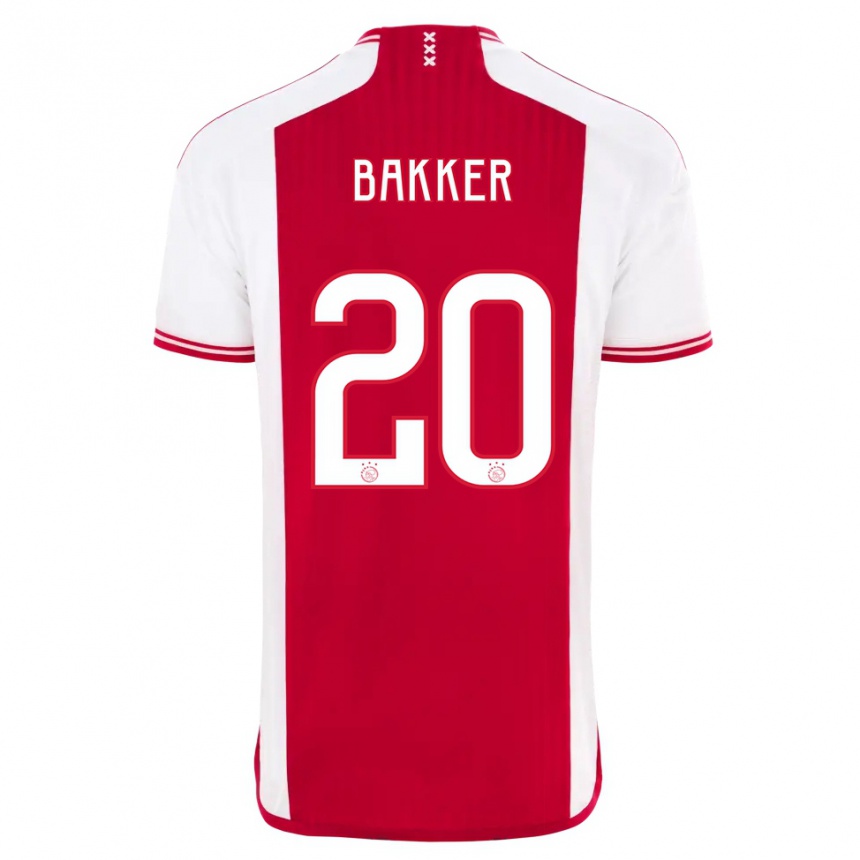 Niño Fútbol Camiseta Eshly Bakker #20 Rojo Blanco 1ª Equipación 2023/24 Perú