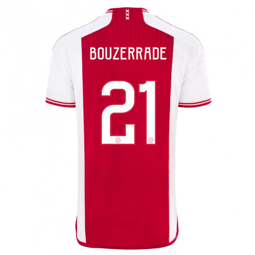 Niño Fútbol Camiseta Zaina Bouzerrade #21 Rojo Blanco 1ª Equipación 2023/24 Perú