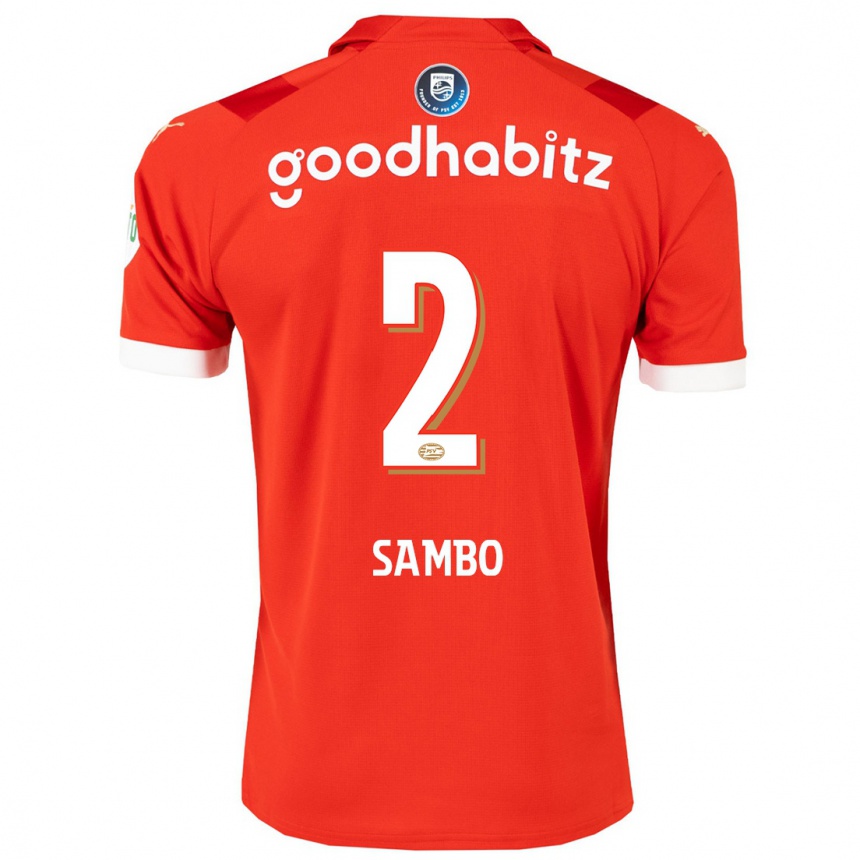 Niño Fútbol Camiseta Shurandy Sambo #2 Rojo 1ª Equipación 2023/24 Perú