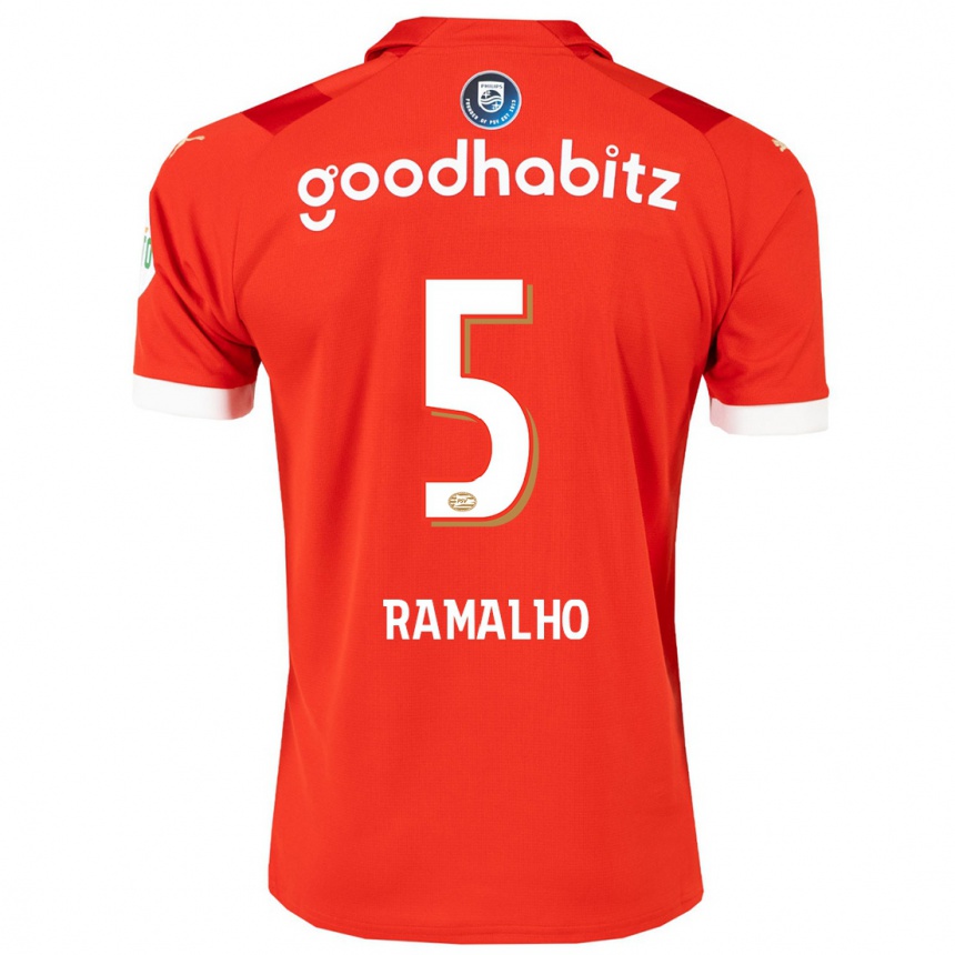 Niño Fútbol Camiseta André Ramalho #5 Rojo 1ª Equipación 2023/24 Perú