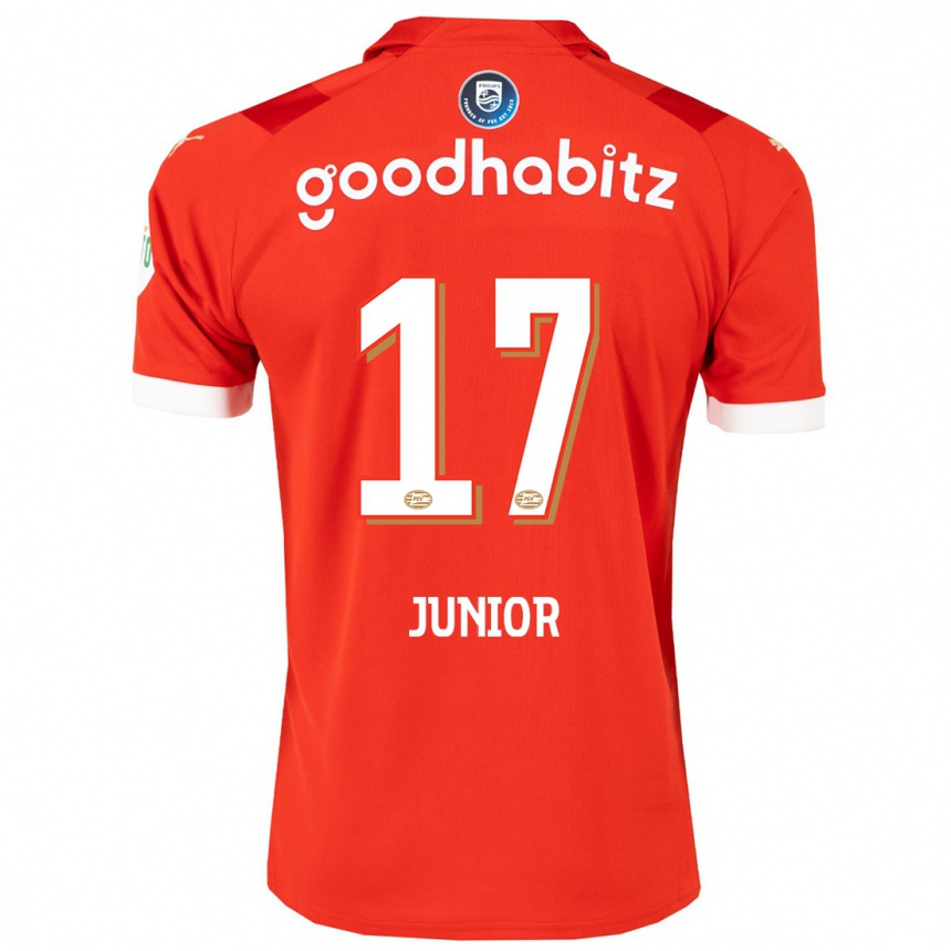 Niño Fútbol Camiseta Mauro Júnior #17 Rojo 1ª Equipación 2023/24 Perú