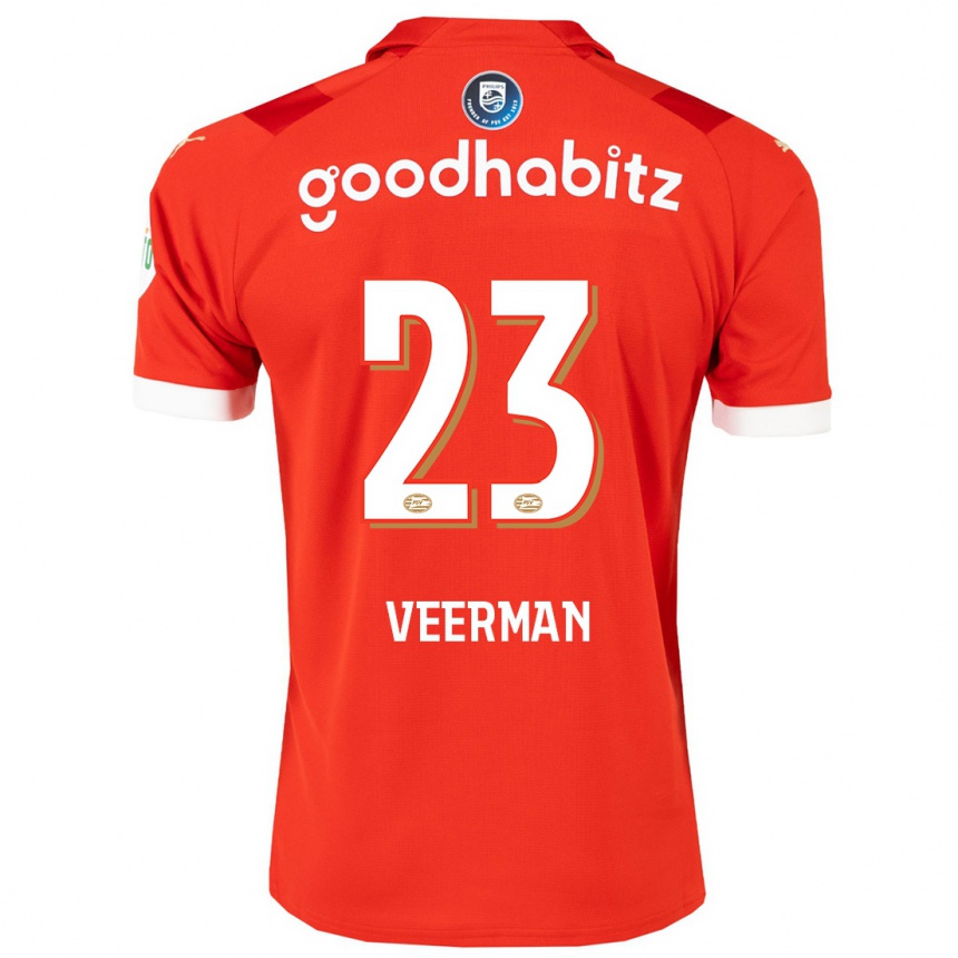 Niño Fútbol Camiseta Joey Veerman #23 Rojo 1ª Equipación 2023/24 Perú