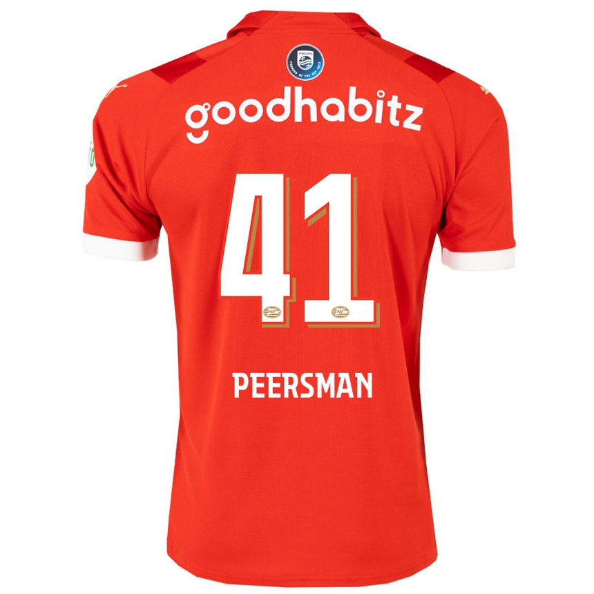 Niño Fútbol Camiseta Kjell Peersman #41 Rojo 1ª Equipación 2023/24 Perú