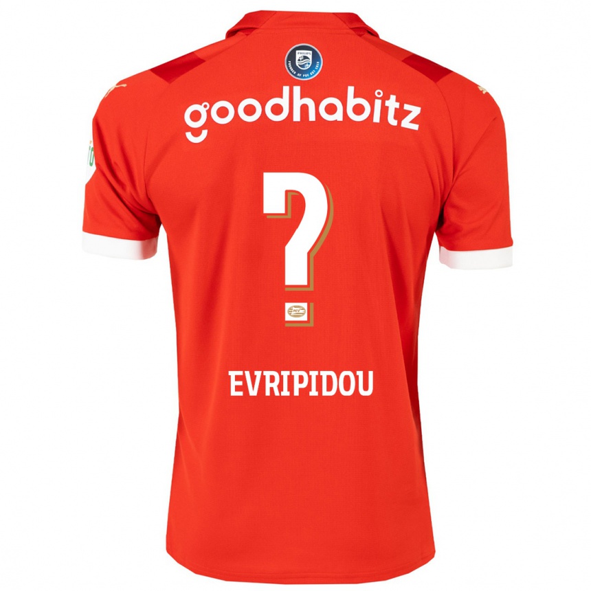 Niño Fútbol Camiseta Konstantinos Evripidou #0 Rojo 1ª Equipación 2023/24 Perú