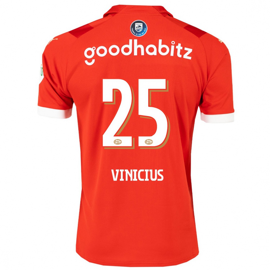 Niño Fútbol Camiseta Carlos Vinicius #25 Rojo 1ª Equipación 2023/24 Perú