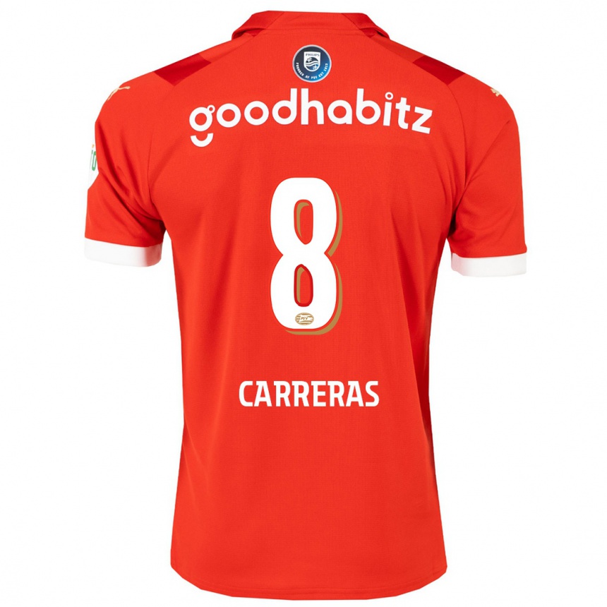 Niño Fútbol Camiseta Georgina Carreras #8 Rojo 1ª Equipación 2023/24 Perú