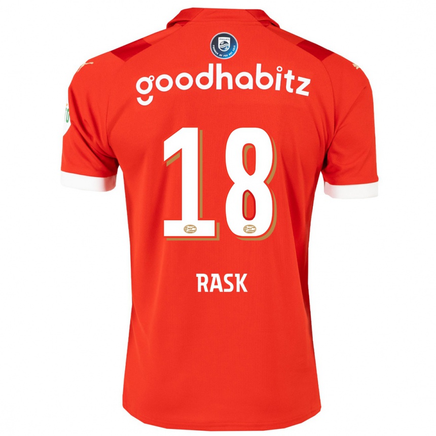 Niño Fútbol Camiseta Caroline Rask #18 Rojo 1ª Equipación 2023/24 Perú