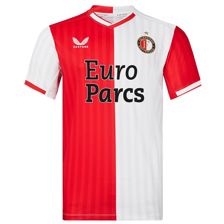 Niño Fútbol Camiseta Paris Elmensdorp #47 Rojo Blanco 1ª Equipación 2023/24 Perú