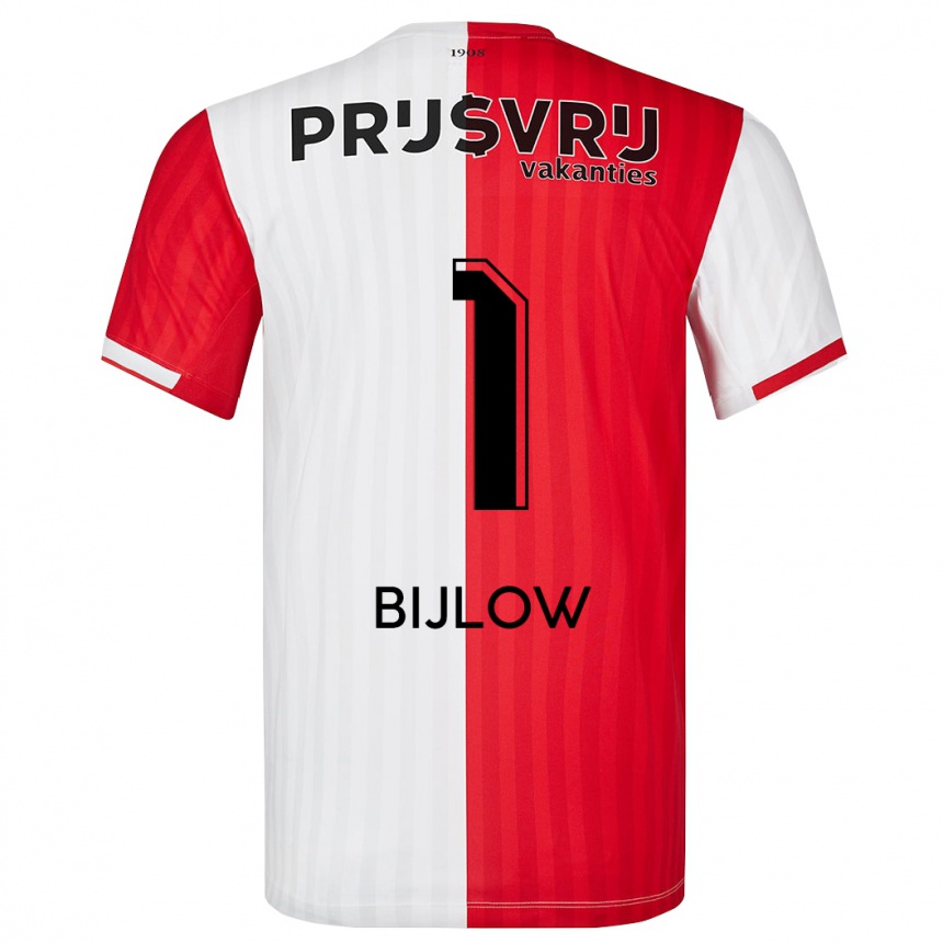 Niño Fútbol Camiseta Justin Bijlow #1 Rojo Blanco 1ª Equipación 2023/24 Perú