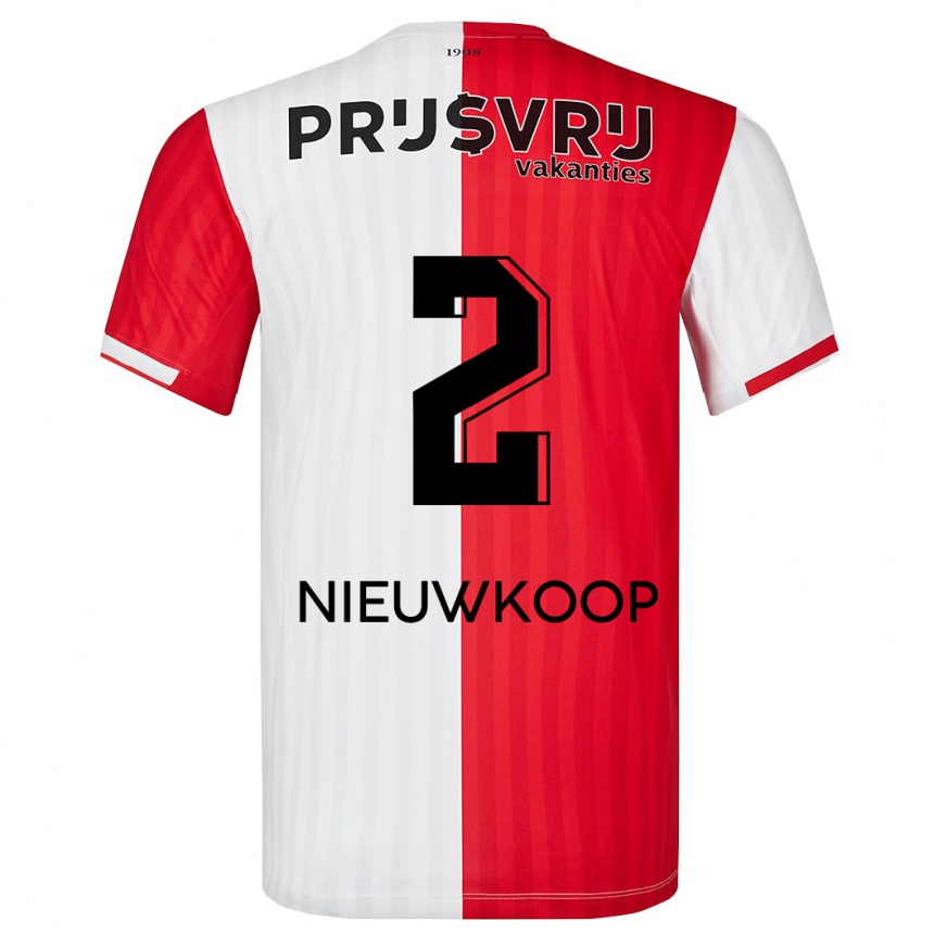 Niño Fútbol Camiseta Bart Nieuwkoop #2 Rojo Blanco 1ª Equipación 2023/24 Perú