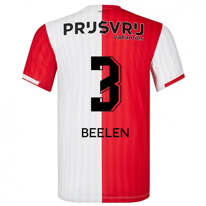 Niño Fútbol Camiseta Thomas Beelen #3 Rojo Blanco 1ª Equipación 2023/24 Perú