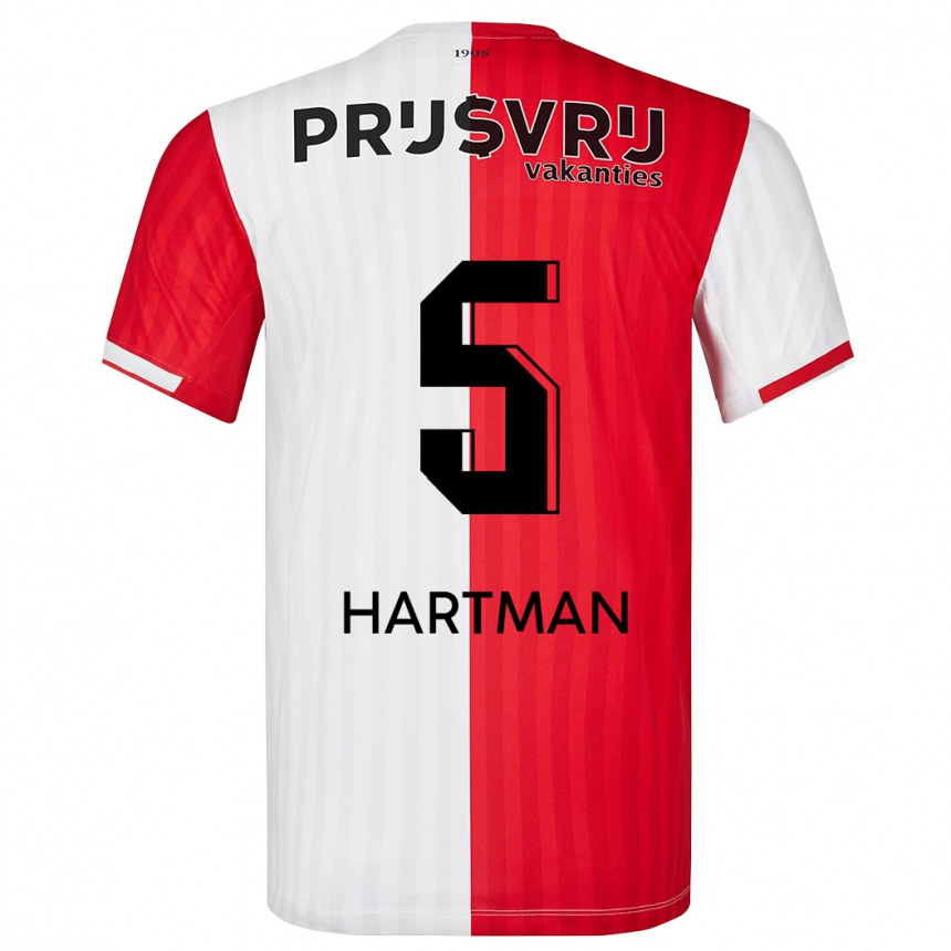 Niño Fútbol Camiseta Quilindschy Hartman #5 Rojo Blanco 1ª Equipación 2023/24 Perú