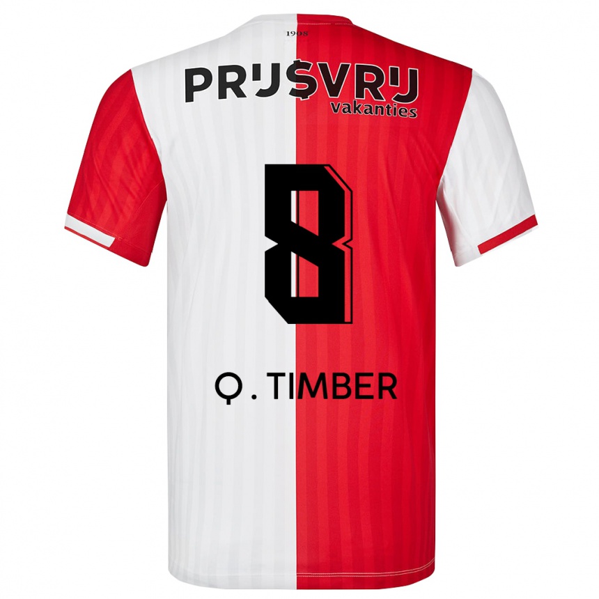 Niño Fútbol Camiseta Quinten Timber #8 Rojo Blanco 1ª Equipación 2023/24 Perú