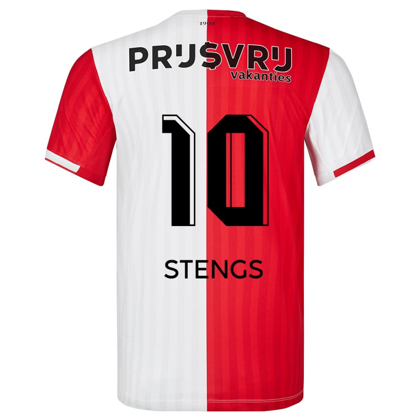 Niño Fútbol Camiseta Calvin Stengs #10 Rojo Blanco 1ª Equipación 2023/24 Perú