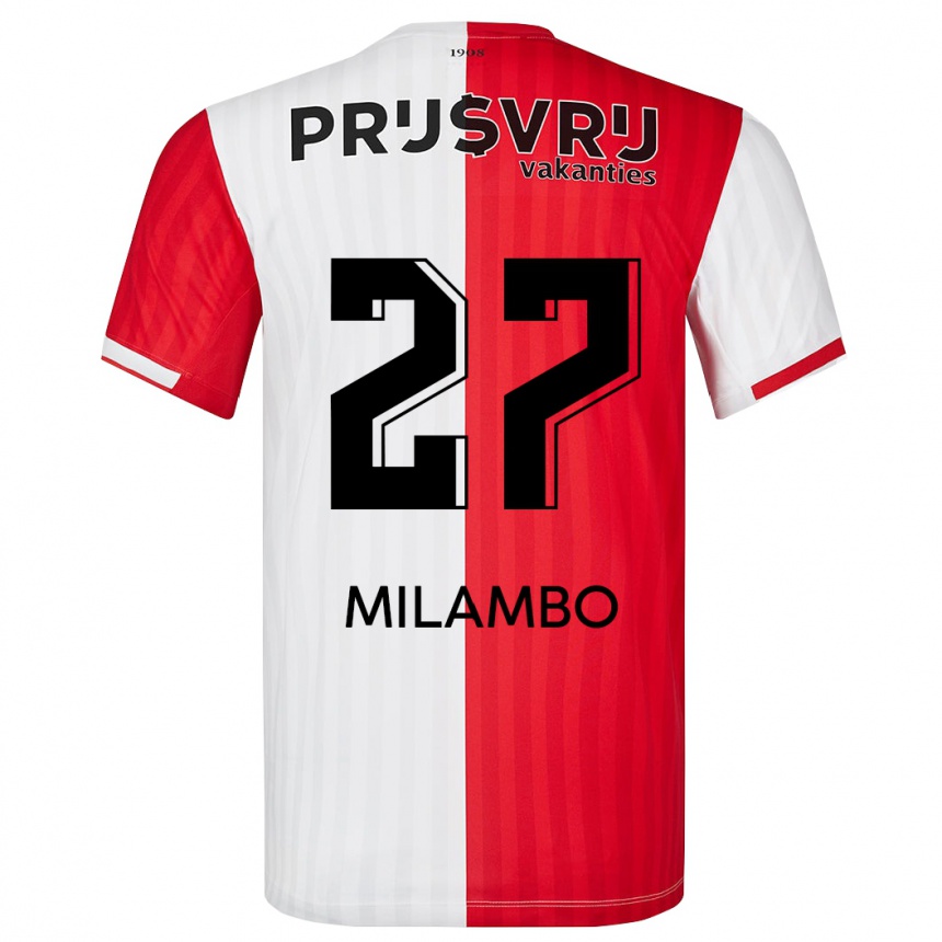 Niño Fútbol Camiseta Antoni Milambo #27 Rojo Blanco 1ª Equipación 2023/24 Perú