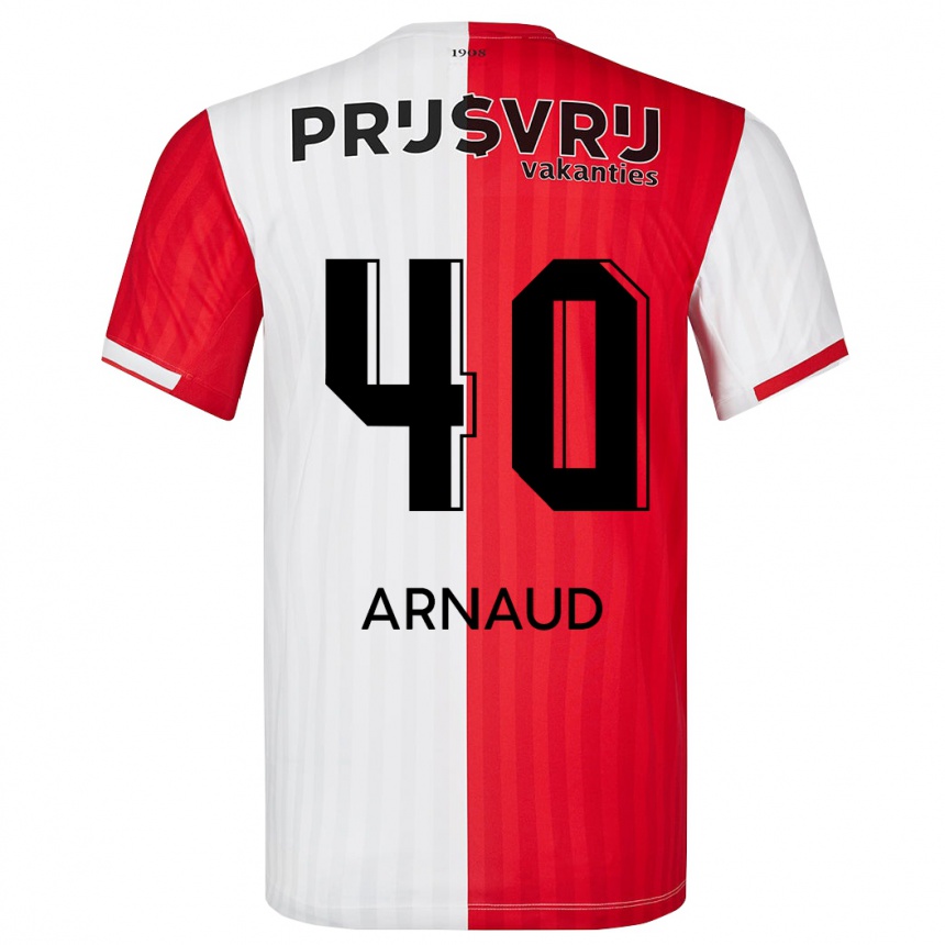 Niño Fútbol Camiseta Lugene Arnaud #40 Rojo Blanco 1ª Equipación 2023/24 Perú