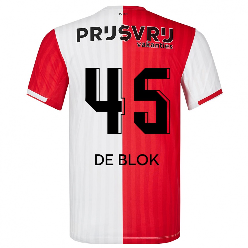 Niño Fútbol Camiseta Lars De Blok #45 Rojo Blanco 1ª Equipación 2023/24 Perú