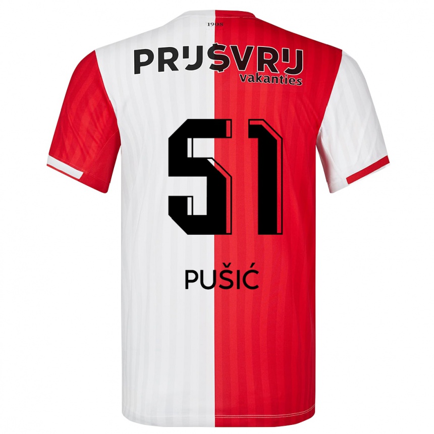 Niño Fútbol Camiseta Noah Pušić #51 Rojo Blanco 1ª Equipación 2023/24 Perú