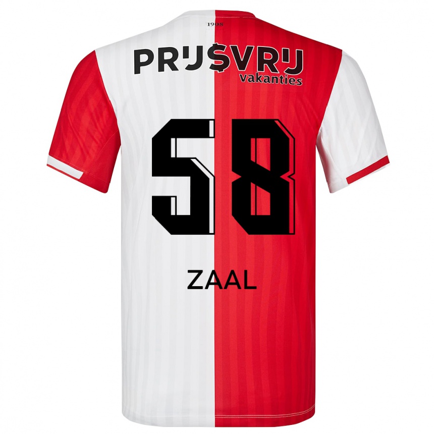 Niño Fútbol Camiseta Timo Zaal #58 Rojo Blanco 1ª Equipación 2023/24 Perú