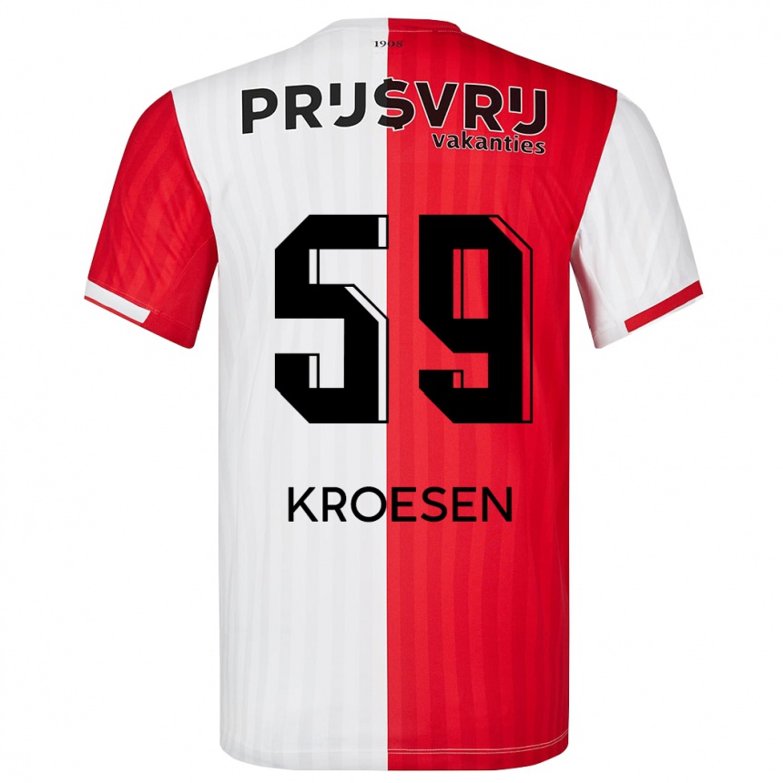 Niño Fútbol Camiseta Jaimy Kroesen #59 Rojo Blanco 1ª Equipación 2023/24 Perú