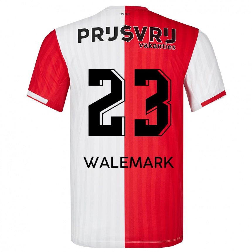 Niño Fútbol Camiseta Patrik Walemark #23 Rojo Blanco 1ª Equipación 2023/24 Perú