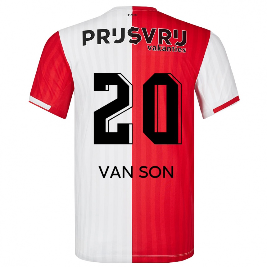 Niño Fútbol Camiseta Anne Van Son #20 Rojo Blanco 1ª Equipación 2023/24 Perú