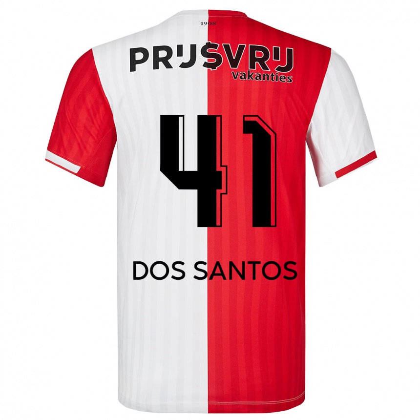 Niño Fútbol Camiseta Giuliany Ben-David Dos Santos #41 Rojo Blanco 1ª Equipación 2023/24 Perú