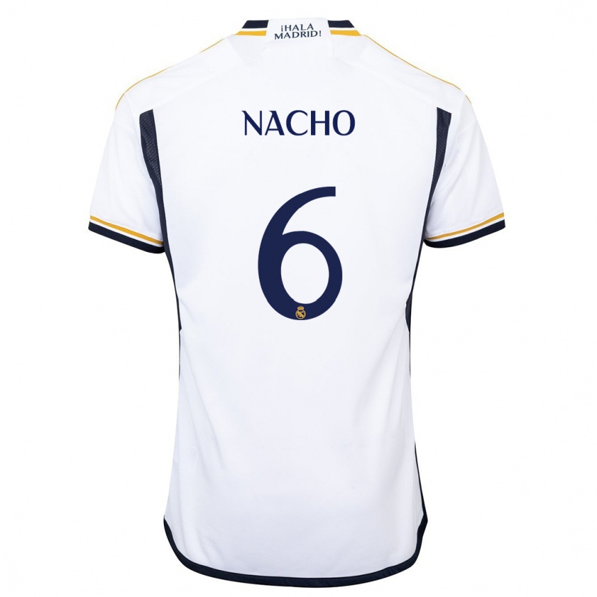 Niño Fútbol Camiseta Nacho Fernandez #6 Blanco 1ª Equipación 2023/24 Perú