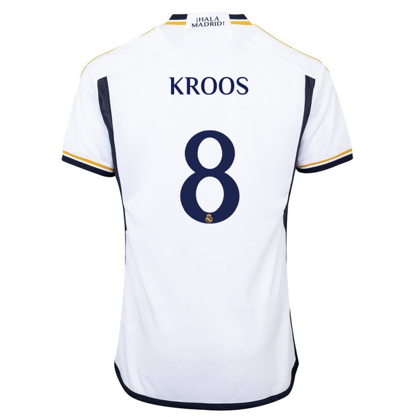 Niño Fútbol Camiseta Toni Kroos #8 Blanco 1ª Equipación 2023/24 Perú