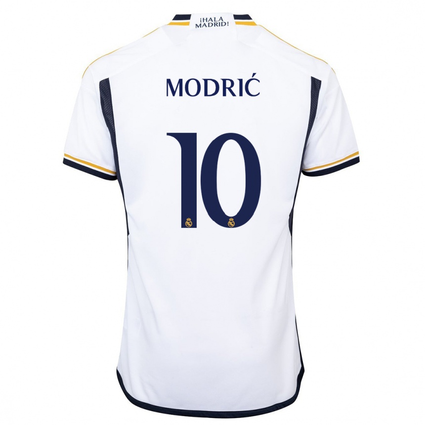 Niño Fútbol Camiseta Luka Modric #10 Blanco 1ª Equipación 2023/24 Perú