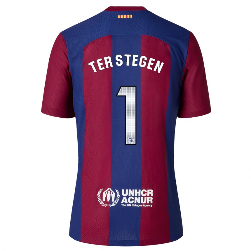 Niño Fútbol Camiseta Marc-Andre Ter Stegen #1 Rojo Azul 1ª Equipación 2023/24 Perú